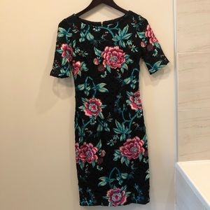 Eliza J black floral dress